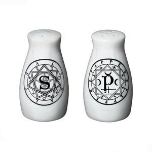 Alchemy Gothic 'S&P' Witchy Pagan Salt & Pepper Shakers New in Box
